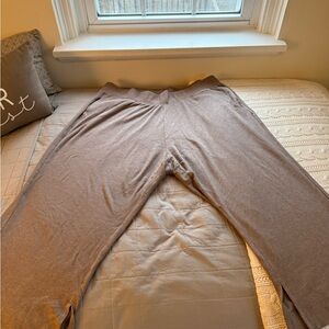 Pact Cozy Tan Lounge Pants Cropped Wide Leg - XXXL